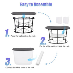 Foldable Tradeshow Table Exhibition Countertop Podium Promotion Table Office Reception Desk School Lecture Table