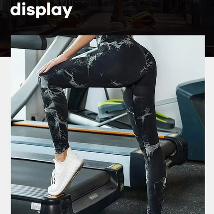 Women Seamless Tie Dye Yoga Leggings High Waist Fitness Sexy Fashion Leggings Exercise Running Lifting Buttocks Cycling Leggings