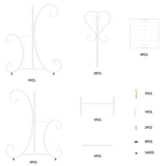 4 Tier Metal Plant Stand for Indoor Outdoor Garden Patio Flower Pot Display Rack Organizer Black and White