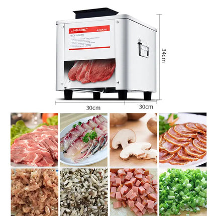 Commercial 850W Stainless Steel Electric Meat Slicer Household Meat Grinder Automatic Fish Vegetable Cutter Fillet Shredded Cut