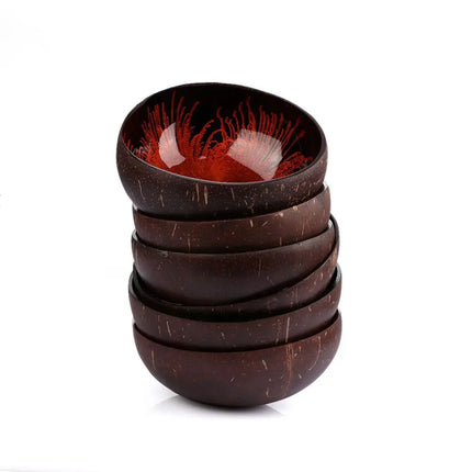 Natural Coconut Shell Bowl Dishes Handmade Kitchen Key Candy Nut Storage Bowl Paint Mosaic Craft Home Decor