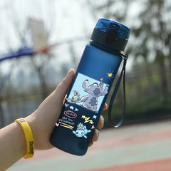 Lilo & Stitch 560ML Water Cup Children Portable Plastic Cartoon Figures Kawai Stitch Outdoor Large Capacity Sports Water Bottle