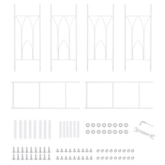 Stereoscopic White Garden Arch Arbor, Super Strong Metal Wedding Arch Decor, Outdoor Pergola Trellis
