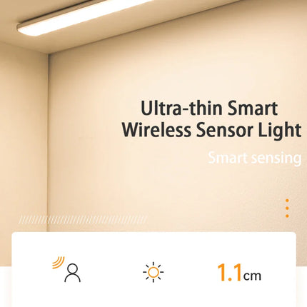 LED Cabinet Light USB Type-C Rechargeable Motion Sensor Led Lamp for Kitchen Wardrobe Cabinet Lighting 20cm/30cm/40cm/50cm/60cm