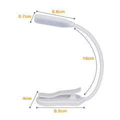 7 LED Book Light USB Rechargeable Reading Light 3-Level Warm Cool White Daylight Portable Flexible Easy Clip Night Reading Lamp