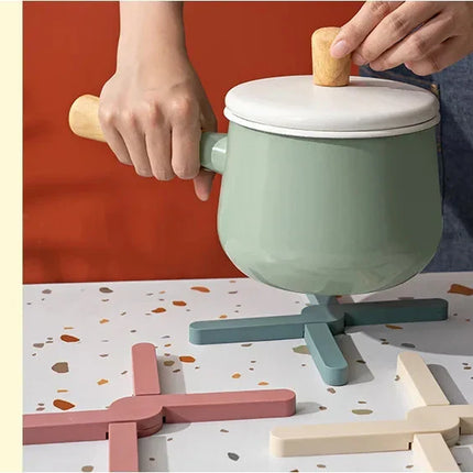Silicone Heat Resistant Pad Foldable Non-Slip Pot Pan Mat Table Placemat Dish Plate Cross Holder Coaster Kitchen Table Trivet