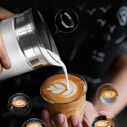 HiBREW Milk Frother Frothing Foamer Chocolate Mixer Cold/Hot Latte Cappuccino fully automatic Milk Warmer Cool Touch M1A