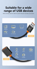 6A USB 3.0/2.0 USB Extension Cable for Smart Laptop PC TV Xbox One SSD USB Extension Cable Extender Cord Mini Fast Speed Cable