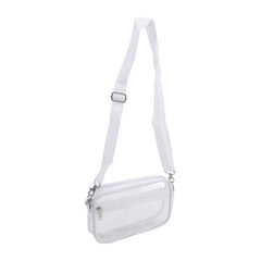 Women Clear Shoulder Bag Solid Color Transparent Purse Female Simple Crossbody Bags With Front Pocket Casual Handbag For Ladies