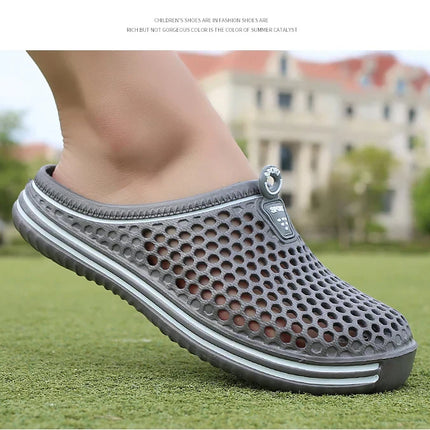 YRZL Men Summer Shoes Sandals Men's Holes Sandals Hollow Breathable Flip Flops Clogs Shoes Fashion Beach Slippers Big Size 45