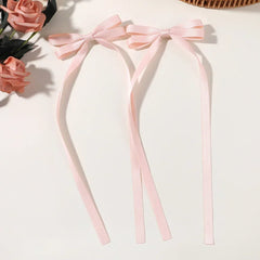 2pcs 2024 New Cute Ribbon Bow Headband Long Tassel Hair Clip Women's Hair Accessories Girls Party Headwear Side Clips Wholesale