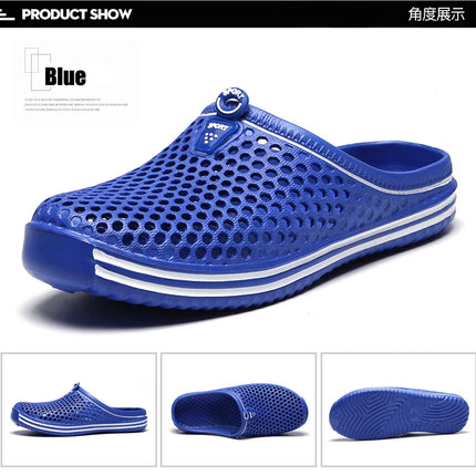 YRZL Men Summer Shoes Sandals Men's Holes Sandals Hollow Breathable Flip Flops Clogs Shoes Fashion Beach Slippers Big Size 45