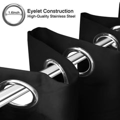 1PC 90% Blackout Curtain for Bedroom Living Room Window Screen Thermal Insulated Grommet Panels Light Reducing Shade Drapes