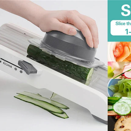 LMETJMA Ultra Sharp Mandoline Slicer Upgraded Vegetable Slicer Kitchen Adjustable Thickness Food Cutter Slicer Dicer KC0450
