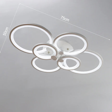 KOMORE Modern Circular LED Semi Flush Ceiling Light, 54 W/94W/142W Cool White for Nordic Decor for Office, Living Room, Bedroom