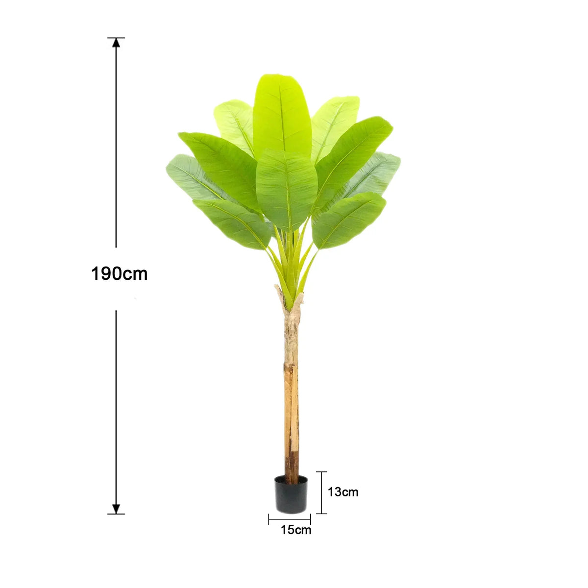 Bird of Paradise Artificial Plants Tree Tropical Faux Banana Silk Tree Fake Banana Leaf Plant with Stalks for Home Office Decor