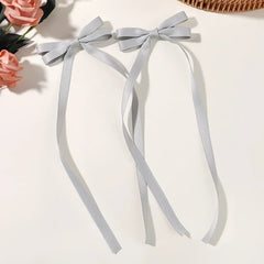 2pcs 2024 New Cute Ribbon Bow Headband Long Tassel Hair Clip Women's Hair Accessories Girls Party Headwear Side Clips Wholesale