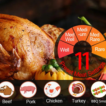 Wireless Bluetooth Meat Thermometer Digital BBQ Kitchen Thermometer Support 6 Probe for Smoker Cooking Grill Oven Candy