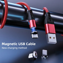 AUFU LED Magnetic USB Charging Cable USB Type C Phone Cable Magnet Phone Charger Micro USB For iPhone 11 12 Pro Max For Xiaomi