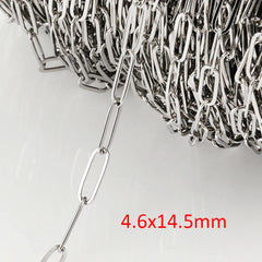 No Fade 2Meters Stainless Steel Chains for Jewelry Making DIY Necklace Bracelet Accessories Gold Chain Lips Beads Beaded Chain