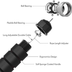 With Ball Bearings Adjustable Tangle-Free Speed Wire Jump Rope Workout with Foam Handles for Fitness Home Workouts and Slim Body