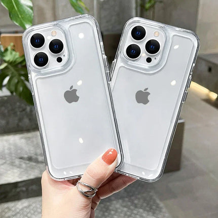 Luxury Silicone Transparent Shockproof Armo Case For iPhone 15 14 13 12 11 Pro Max 7 8 Plus XR XS X Phone Clear Protection Cover