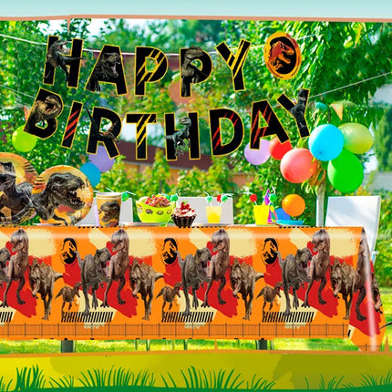 Jurassic World Birthday Decorations Tableware,127pcs Party Decorations Set-Dinosaur Theme Party Plate Cups Napkins Banner etc
