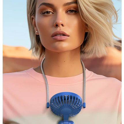 TOPK Portable Hand Held Fan,5000mAh 2-IN-1 Neck HandHeld Fan 180° Foldable Whisper-Quiet Brushless Motor Comes with Hanging Rope