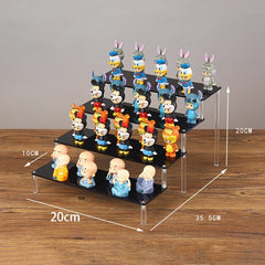 Acrylic Riser Display Stand Perfume Organizer Shelves for Amiibo Funko Figures Toys Cupcake Desserts Collection Cosmetic Jewelry
