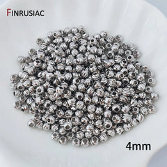 18K Gold Plated Brass Spacer Beads For Jewelry Making Materials,Separators For Beads, Striped Cut Flower Beads For Needlework