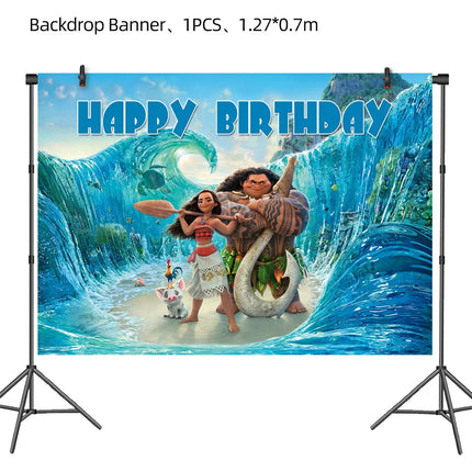 Disney Moana Birthday Decoration Tableware Cup Plate Backdrop Banner Kit Vaiana Moana Theme Happy Party Deco Balloons Supply Set