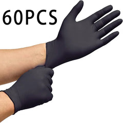 30/60/100PCS Disposable black nitrile gloves,waterproof black nitrile gloves for household cleaning,kitchen cooking tools