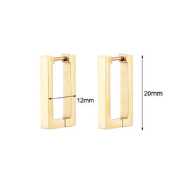 Classic Stainless Steel Hoop Earrings For Women Men Heart Star Oval Rectangle Round Triangle Gold Color Punk Hip Hop Jewelry