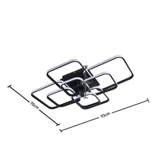 KOMORE Contemporary LED Energy-efficient Semi Flush Ceiling Light,  White / Stepless Dimming