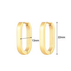 Classic Stainless Steel Hoop Earrings For Women Men Heart Star Oval Rectangle Round Triangle Gold Color Punk Hip Hop Jewelry