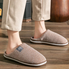 2024 Trend Men Slippers Winter Warm Cotton Slippers Male Flats Soft Non-slip Slides Household Indoor Slippers Large Size 40-51