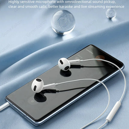 Type C Wired Earphones For Apple iPhone 15 Pro Max In-Ear With Microphone For Sumsung Onepuls Xiaomi Redmi Huawei USB C Earpbuds