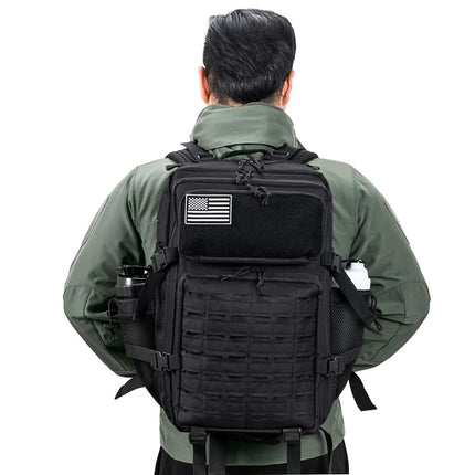QT&QY 50L Tactical Backpack survival Bag Hunting MOLLE Backpack GYM For Men EDC Outdoor Hiking Rucksack Witch Bottle Holder