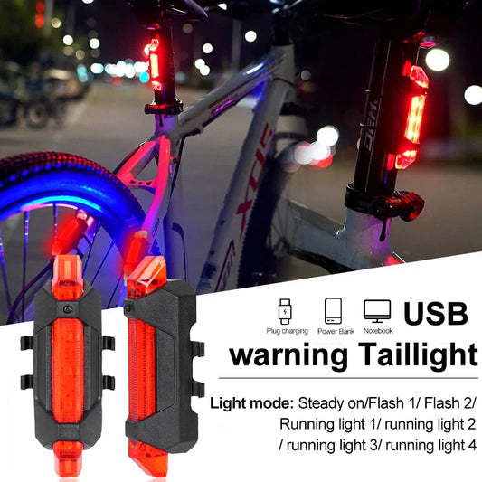 USB Rechargeable Bike Light Taillight Easy to Install 3 Modes Bicycle Light Accessories for the Bicycle