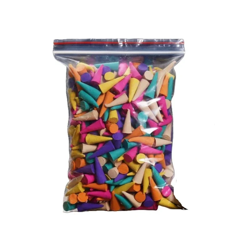 60Pcs Mixed Scented Incense Cones Waterfall Smoke Backflow Aromatherapy Yoga Anxiety Relief Fragrance Scents Home Decorations