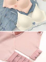 3Pcs Adjustable Beauty Back Bra Intimates Gather No Steel Ring Sports Anti-Sagging Bra French Color Contrast Seamless Underwear