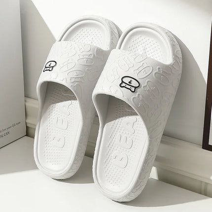 Summer Women Slippers Bathroom Platform Non-Slip Home Bear Cartoon Flip Flops Beach Women Slipper Sandals Slides Indoor Outdoor