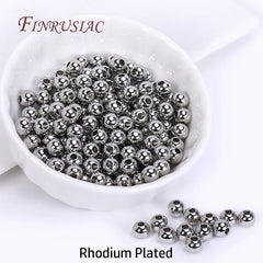 18K Gold Plated Separators For Bead,Spacers Beads For Jewelry Making,Brass Metal Round Beads,DIY Bracelets/Necklace Accessories