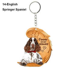 1 Piece 23 Style Dog Forever In My Heart  Angel Pendant Bag Key Chains Car Keychain Keyring  Pet Jewelry Gift For Women Girls