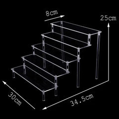Acrylic Riser Display Stand Perfume Organizer Shelves for Amiibo Funko Figures Toys Cupcake Desserts Collection Cosmetic Jewelry