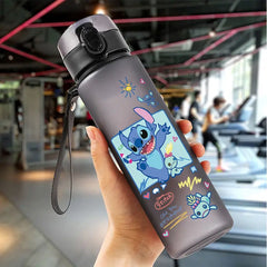 Lilo & Stitch 560ML Water Cup Children Portable Plastic Cartoon Figures Kawai Stitch Outdoor Large Capacity Sports Water Bottle