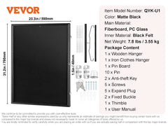 VEVOR Jersey Display / Sports Card Display Frame Case, Large Lockable Sport Shadow Box, 98% UV Protection PC Glass and Hangers