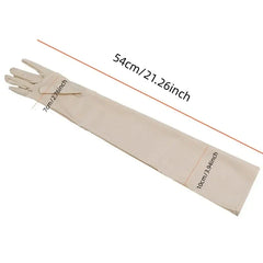 Long Satin Gloves for Women, Mittens, Monochromatic, Women's Fashion, Evening and Prom Costume, Autumn and Winter