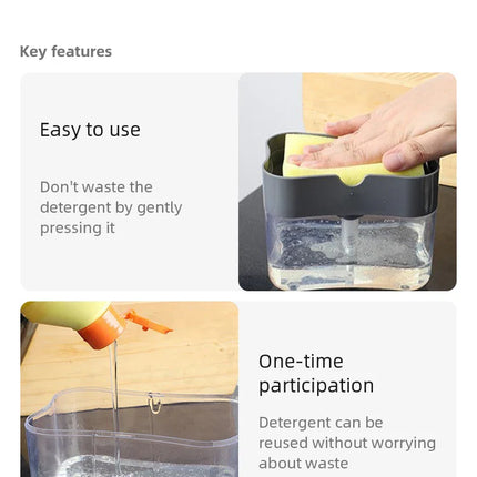 Kitchen Detergent Press Portable Soap Dispenser Pak Clean Cloth Dishwashing Pot Soap Dispenser Cleaning Tool