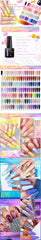 MEET ACROSS 8Pcs/Set Gel Nail Polish Set for All Season Neon Marcaron Green Red Series UV Gel Varnish Manicure Kit Nail Supplies